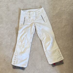 Stylish White Obermeyer Snow Pants
